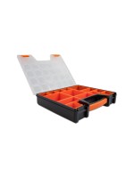 Delock Sortimentsbox mit 14 Fächern, Orange/Schwarz, 312 x 272 x 60 mm