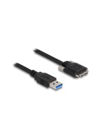 USB3.0 cable, A-Stecker for Micro-B-Stecker, with Schraube, 3m, black 