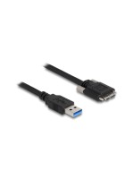 USB3.0 cable, A-Stecker for Micro-B-Stecker, with Schraube, 2m, black 