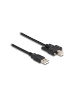 USB2.0 cable, A-Stecker for Typ-B-Stecker, with Schraube, 3m, black 