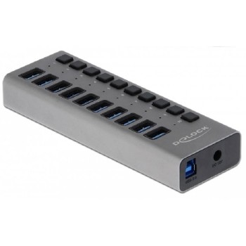 Delock 63670 USB 3.0 Hub SuperSpeed, 10x USB 3.0 Typ-A, 12Gbps, SuperSpeed