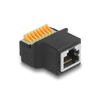 Delock RJ45 Buchse for Terminalblock, with Drucktaster Adapter
