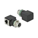 Delock Adaptateur d'angle M12 4 broches vers RJ45 femelle 1 Pièce/s