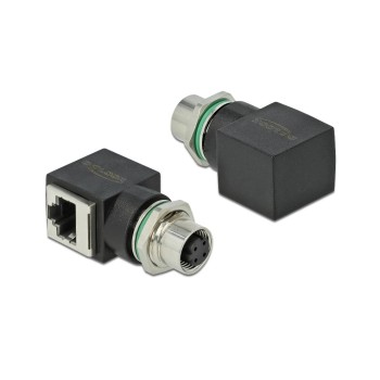 Delock Netzwerkadapter M12 4 Pin, D-Kodiert Buchse for RJ45 Buchse Delock Netzwerkadapter M12 4 Pin, D-Kodiert Buchse for RJ45 Buchse