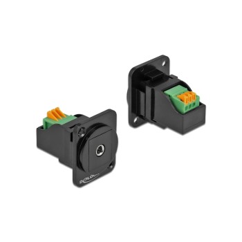Delock Keystone Modul: 3.5mm 3 Pin, Klinkenstecker for Terminalblock, black  Delock Keystone Modul: 3.5mm 3 Pin, Klinkenstecker for Terminalblock, black