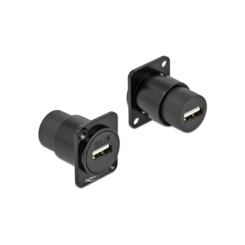 Delock Modul: D-Typ USB 2.0 Typ-A, Buchse-Buchse, black  Delock Modul: D-Typ USB 2.0 Typ-A, Buchse-Buchse, black