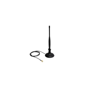 Delock WLAN 802.11 b/g/n Antenne RP-SMA, 4dBi, omnidirektional Gelenk magnetisch, 1m Delock WLAN 802.11 b/g/n Antenne RP-SMA, 4dBi, omnidirektional Gelenk magnetisch, 1m