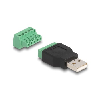 Delock USB2.0 Typ-A Stecker-Terminalblock, Adapter, 2-teilig Delock USB2.0 Typ-A Stecker-Terminalblock, Adapter, 2-teilig