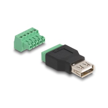 Delock USB2.0 Typ-A Buchse-Terminalblock, Adapter, 2-teilig Delock USB2.0 Typ-A Buchse-Terminalblock, Adapter, 2-teilig