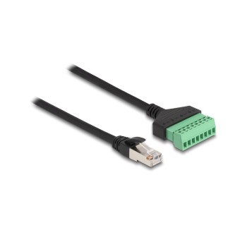Delock RJ45 cable Cat. 6 Stecker, for Terminalblock Adapter, 2m, 2-teilig