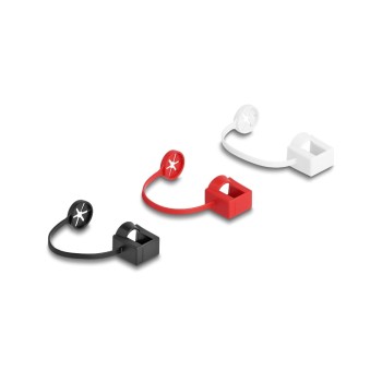 Delock Staubschutz for RJ45 Stecker, with Befestigungsclip, 50er Set, farbig Delock Staubschutz for RJ45 Stecker, with Befestigungsclip, 50er Set, farbig