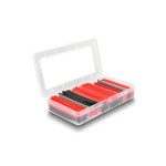 Delock Gaine thermorétractable Boîte d'assortiment, noir/rouge, 196 pièces