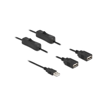 USB-Stromcable USB-A-A, black , 2x 1m, inkl Ein/Aus Schalter 5V/2A USB-Stromcable USB-A-A, black , 2x 1m, inkl Ein/Aus Schalter 5V/2A