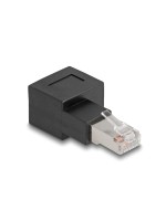 Delock RJ45 Stecker for RJ45 Buchse Adapter, Cat.6A 90° nach rechts gewinkelt