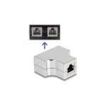 Delock RJ45 Splitter, 1x RJ45 femelle vers 2x RJ45 femelles 1 Pièce/s