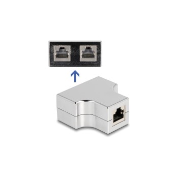 Delock RJ45 Splitter/T-Adapter Cat. 5e STP, 1x RJ45 Buchse for 2x RJ45 Buchse