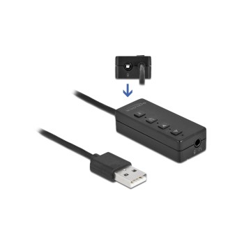 Delock USB Headset and Mikrofon Adapter, 2x3,5mm Klinkenbuchse for Windows & Mac OS Delock USB Headset and Mikrofon Adapter, 2x3,5mm Klinkenbuchse for Windows & Mac OS