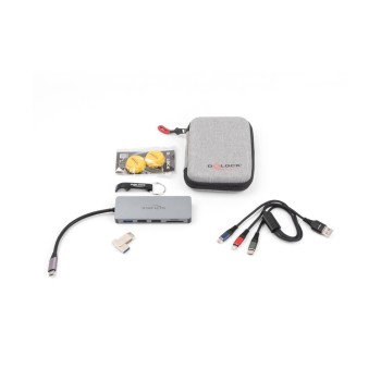 Delock Travel Kit 3 Premium Edition, Dockingstation,3 in 1 cable,USB Stick 64GB Delock Travel Kit 3 Premium Edition, Dockingstation,3 in 1 cable,USB Stick 64GB