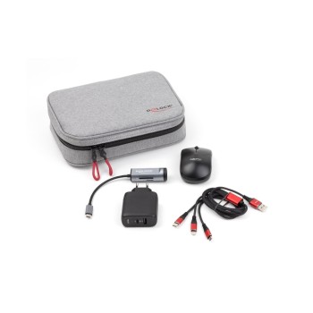Delock Travel Kit 4 Business Edition, Dockingstation, power supply, mouse, 3 in1 cable Delock Travel Kit 4 Business Edition, Dockingstation, power supply, mouse, 3 in1 cable