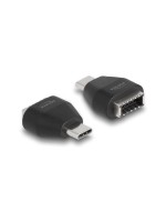 Delock Adapter USB-C zu USB3.2 Key A, Stecker zu Buchse, schwarz, bis zu 10 Gbps