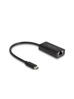 Delock USB Typ-C Adapter zu Gigabit LAN, mit Power Delivery 100 W, 5Gbps, schwarz