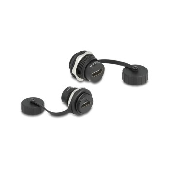 Delock HDMI-A Einbaubuchse, IP67 staub- & wassserdicht, Verschlusskappe Delock HDMI-A Einbaubuchse, IP67 staub- & wassserdicht, Verschlusskappe