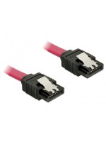 Delock SATA-3 câble: 30 cm,Metall Clip, rouge , 6 Gbps, compatible avec Sata2 et 1