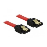Delock SATA-3 Kabel: 10 cm,Metall Clip, rot, 6 Gbps, kompatibel mit Sata2 und 1
