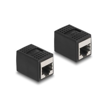 Delock Adapter RJ45 Buchse for RJ45 Buchse, Cat.6A, black  Delock Adapter RJ45 Buchse for RJ45 Buchse, Cat.6A, black