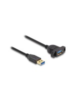 Delock USB3.2 Gen 1 Kabel Typ-A 1m, Stecker zu Buchse, zum Einbau, schwarz