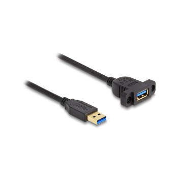 Delock USB3.2 Gen 1 cable Typ-A 1m, Stecker for Buchse, zum Einbau, black  Delock USB3.2 Gen 1 cable Typ-A 1m, Stecker for Buchse, zum Einbau, black
