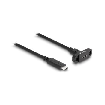 Delock USB3.2 Gen 2 cable Typ-C 1m, Stecker for Buchse, zum Einbau, black  Delock USB3.2 Gen 2 cable Typ-C 1m, Stecker for Buchse, zum Einbau, black