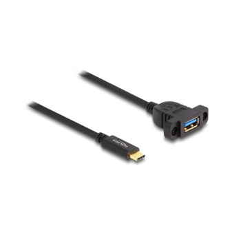 Delock USB3.2 Gen 2 cable Typ-C 1m, Stecker for USB A-Buchse, zum Einbau,black  Delock USB3.2 Gen 2 cable Typ-C 1m, Stecker for USB A-Buchse, zum Einbau,black