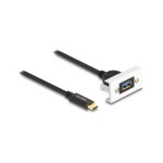 Delock Easy 45 SuperSpeed 22.5x45mm, USB-A Buchse for USB-C Stecker,cablepeitsche