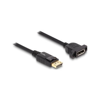 Delock DisplayPort 1.4 cable 8K 30Hz, Stecker for Buchse, 1m, black  Delock DisplayPort 1.4 cable 8K 30Hz, Stecker for Buchse, 1m, black