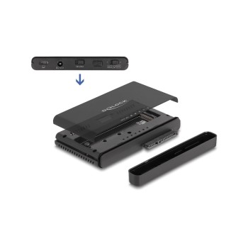 Delock Convertisseur USB-C pour 1x M.2 NVMe SSD +1x SATA SSD/HDD Delock Convertisseur USB-C pour 1x M.2 NVMe SSD +1x SATA SSD/HDD