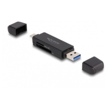 DeLock 91004 Card Reader SuperSpeed USB, 5 Gbps USB Typ-C/Typ-A für SD und Micro SD