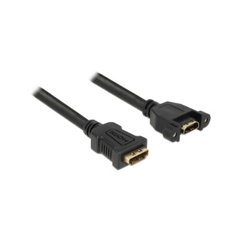 Delock HDMI-A Buchse for HDMI-A Buchse, zum Einbau, 4K 30Hz, 0.25m Delock HDMI-A Buchse for HDMI-A Buchse, zum Einbau, 4K 30Hz, 0.25m