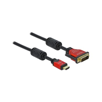 Delock HDMI-A Buchse for DVI 24+1 Stecker, 5m, red Delock HDMI-A Buchse for DVI 24+1 Stecker, 5m, red