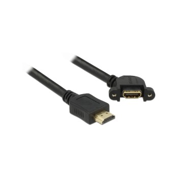 Delock HDMI-A Stecker for HDMI-A Buchse, zum Einbau, 110 Grad, 4K 30Hz, 0.5m Delock HDMI-A Stecker for HDMI-A Buchse, zum Einbau, 110 Grad, 4K 30Hz, 0.5m