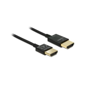 Delock HDMI-A Stecker for HDMI-A Stecker, 4K, 3m, black , High Quality Slim Delock HDMI-A Stecker for HDMI-A Stecker, 4K, 3m, black , High Quality Slim