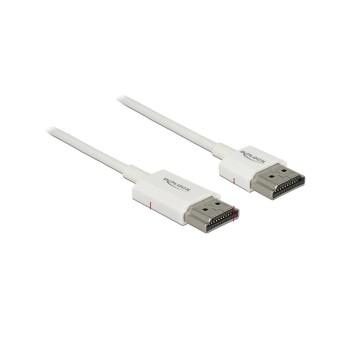 Delock HDMI-A Stecker for HDMI-A Stecker, 4K, 3m, white, High Quality Slim Delock HDMI-A Stecker for HDMI-A Stecker, 4K, 3m, white, High Quality Slim