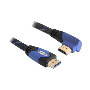 Delock HDMI-A for HDMI-A Stecker/Stecker, with Ethernet, gewinkelt links, 1m, blue Delock HDMI-A for HDMI-A Stecker/Stecker, with Ethernet, gewinkelt links, 1m, blue