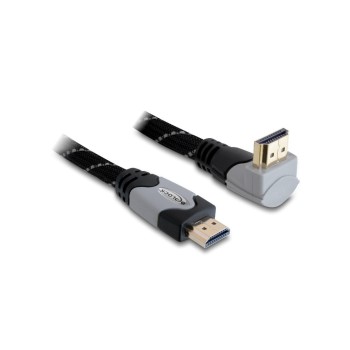 Delock HDMI-A for HDMI-A Stecker/Stecker, with Ethernet, gewinkelt oben, 3m, grey Delock HDMI-A for HDMI-A Stecker/Stecker, with Ethernet, gewinkelt oben, 3m, grey