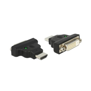 Delock Adapter HDMI for DVI 24+1 Pin, Stecker/Buchse, with LED