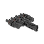 Delock DL4 Solar Konnektor, 1x Stecker for 4x Buchse, black 