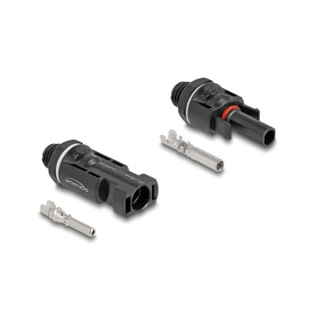 Delock DL4 Solar Konnektor zum Crimpen, Stecker and Buchse, 2 Stück, black 