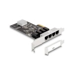 Delock Carte réseau 4x RJ45 1Gbps, PCI-Express- x4