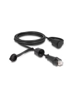 Delock Câble patch avec bouchon de protection Cat 6, STP, 2 m, Noir