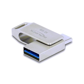 Delock USB3.2 USB-C+Typ-A Speicherstick, 32GB, Metallgehäuse Delock USB3.2 USB-C+Typ-A Speicherstick, 32GB, Metallgehäuse